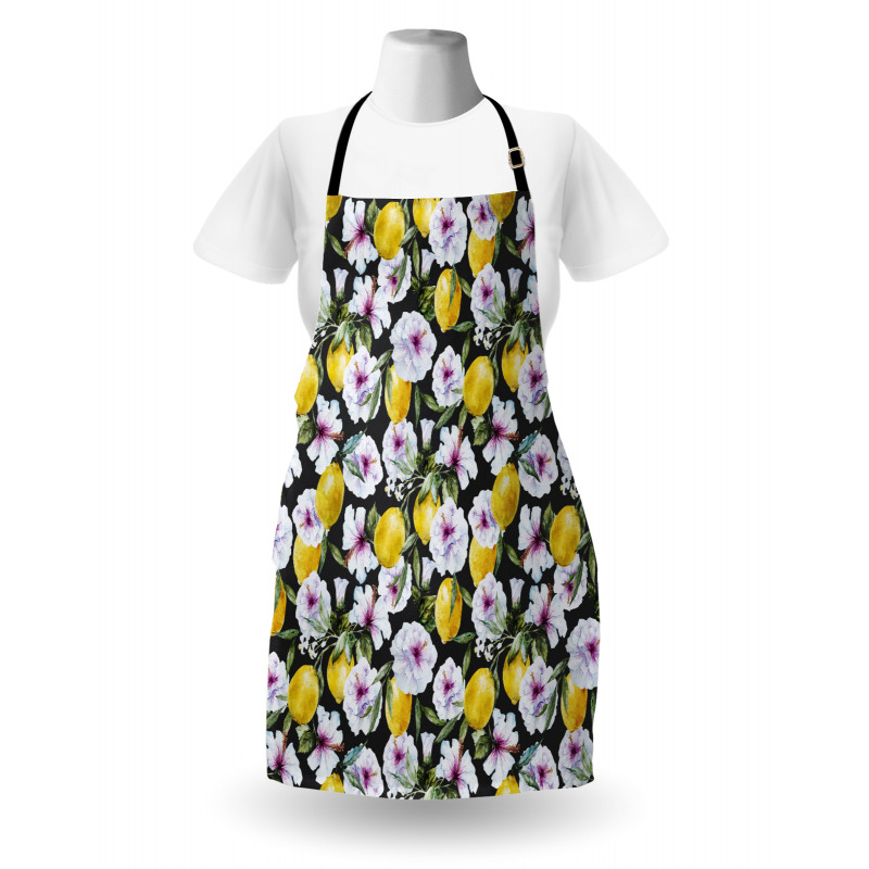 Hibiscus Petals Lemons Apron