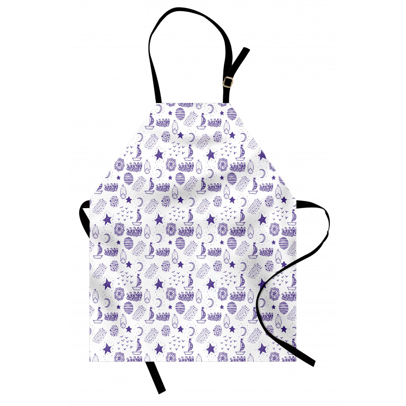 Boat Star Gulls Moon Shell Apron