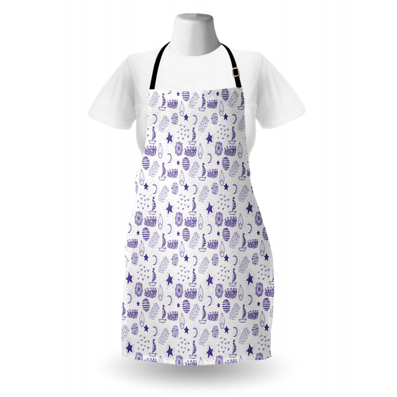 Boat Star Gulls Moon Shell Apron