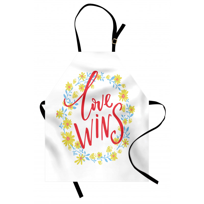 Love Wins Floral Wreath Apron