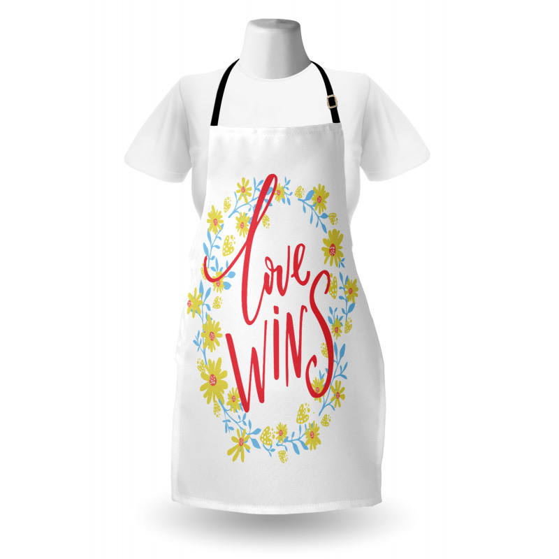 Love Wins Floral Wreath Apron