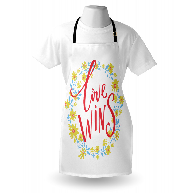 Love Wins Floral Wreath Apron