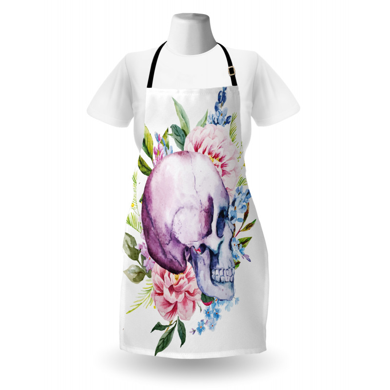Abstract Skull Flowers Apron