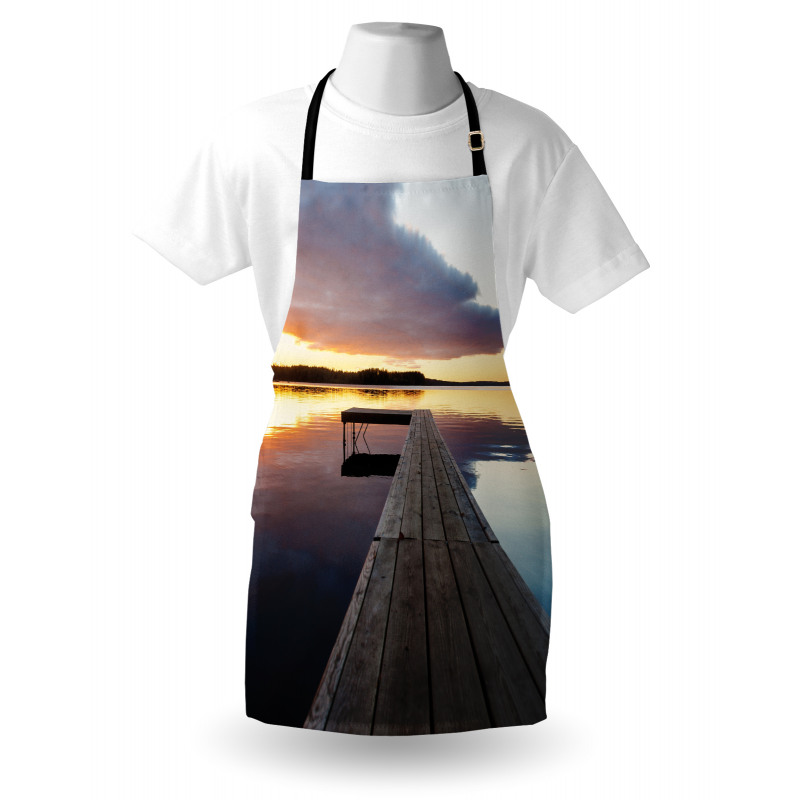 Rustic Pier Sunset Lake Apron