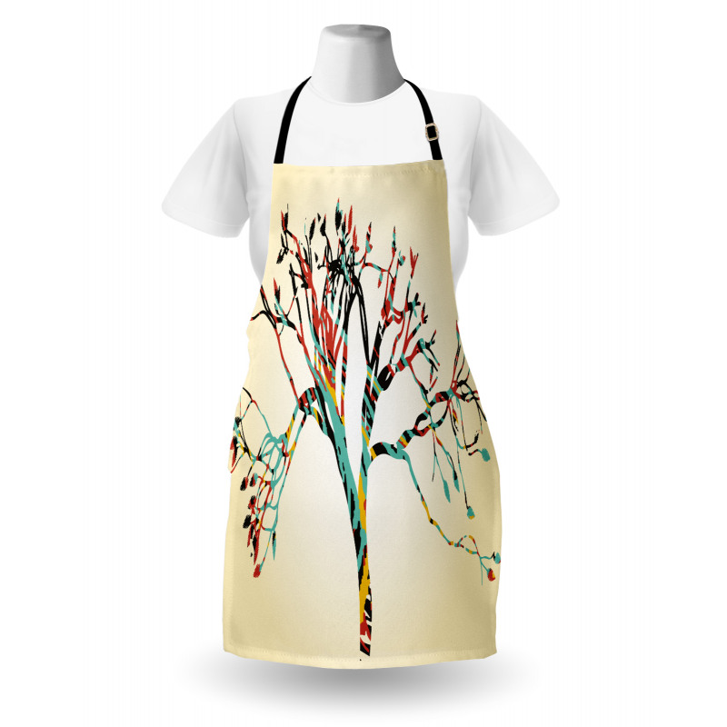 Abstract Colorful Tree Apron