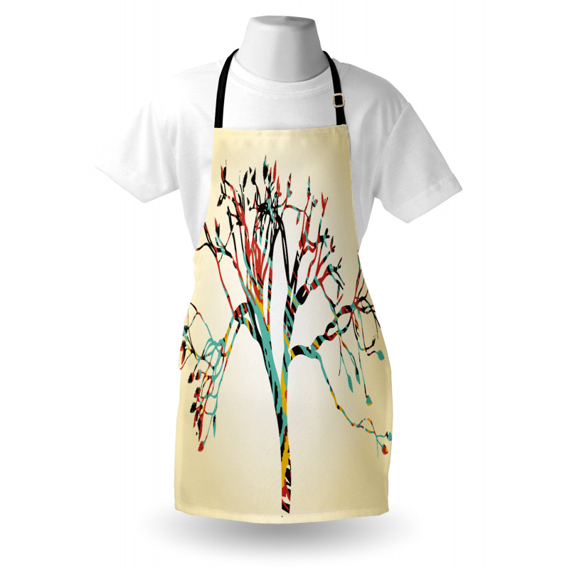 Abstract Colorful Tree Apron