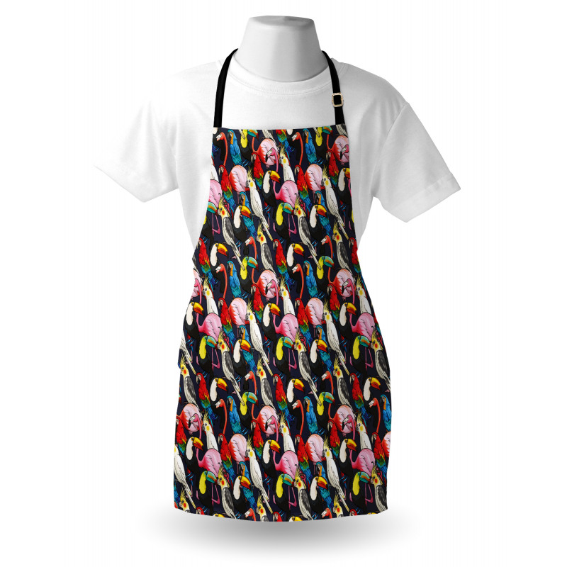 Colorful Exotic Birds Apron