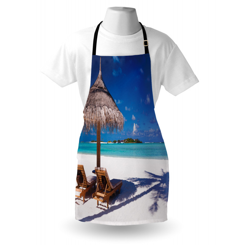 Plaj Mutfak Önlüğü Kumsaldaki Şemsiye
