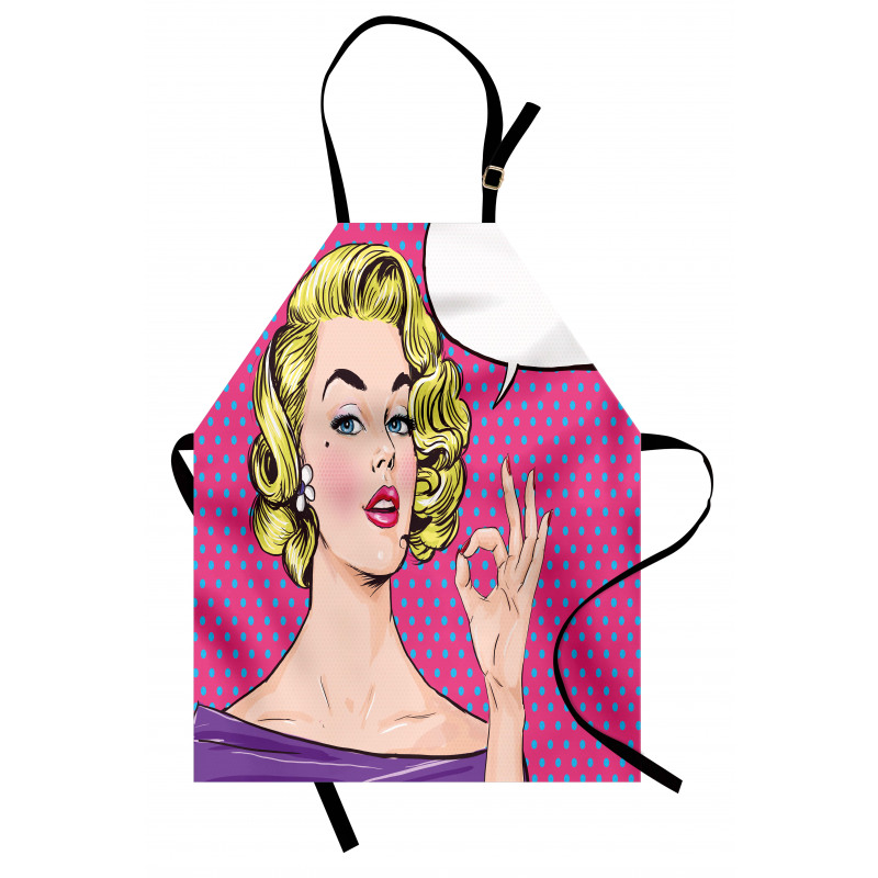 Pop Art Woman OK Sign Apron