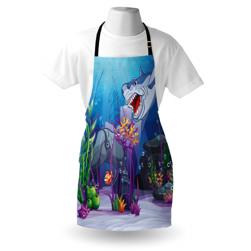 Evil Shark Little Fish Apron