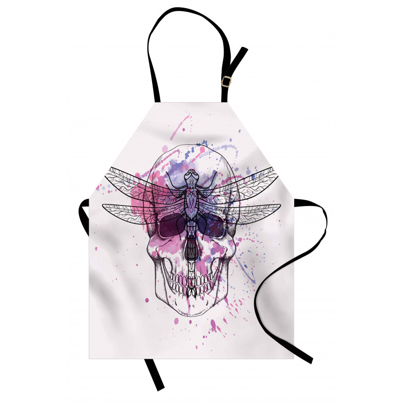 Skull Dragonfly Grunge Apron