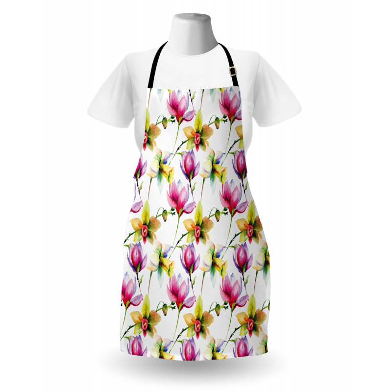 Vibrant Magnolia Flower Apron