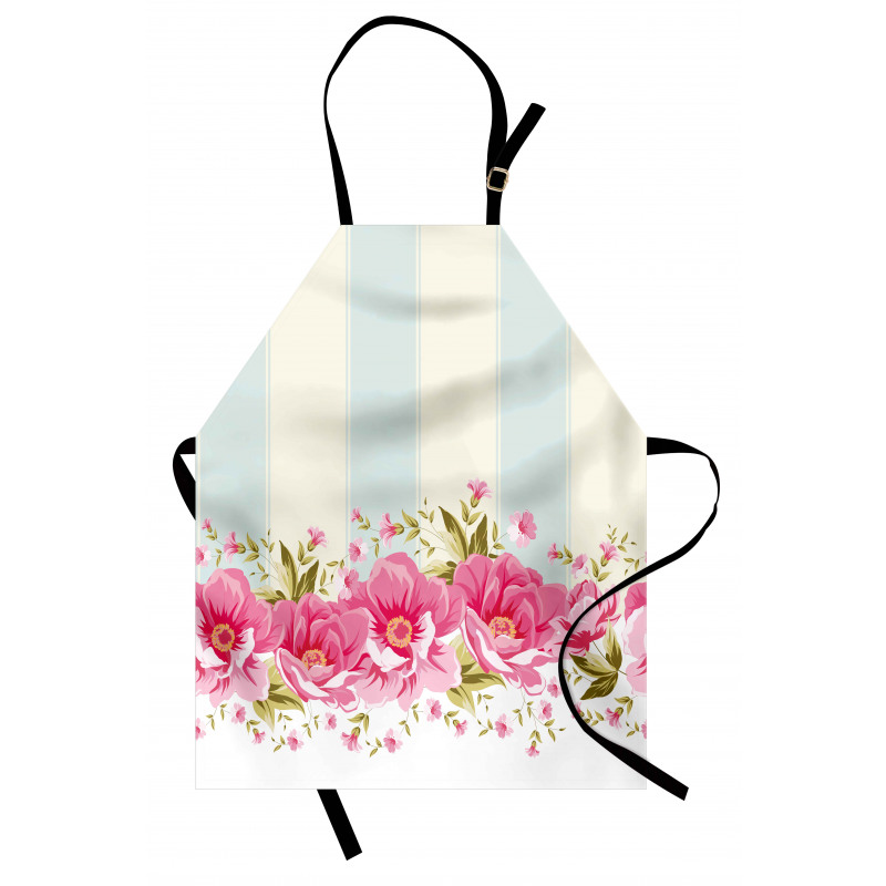 Pink Peony Border Tile Apron