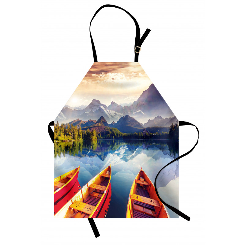 Mountains Shore Boats Apron