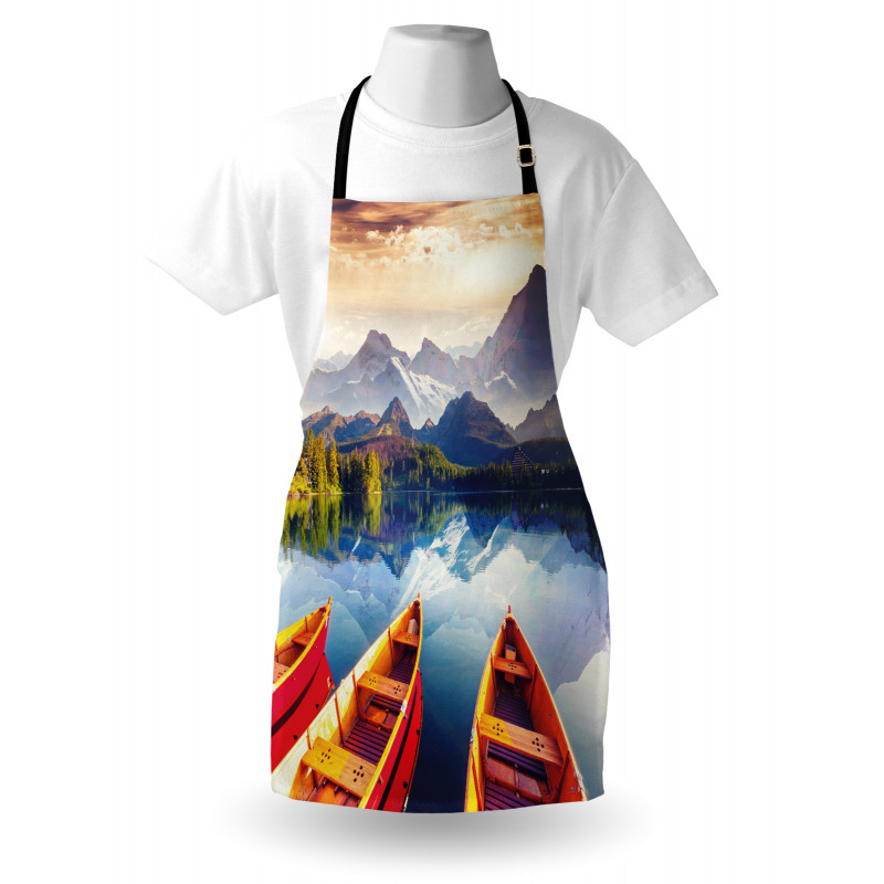 Mountains Shore Boats Apron