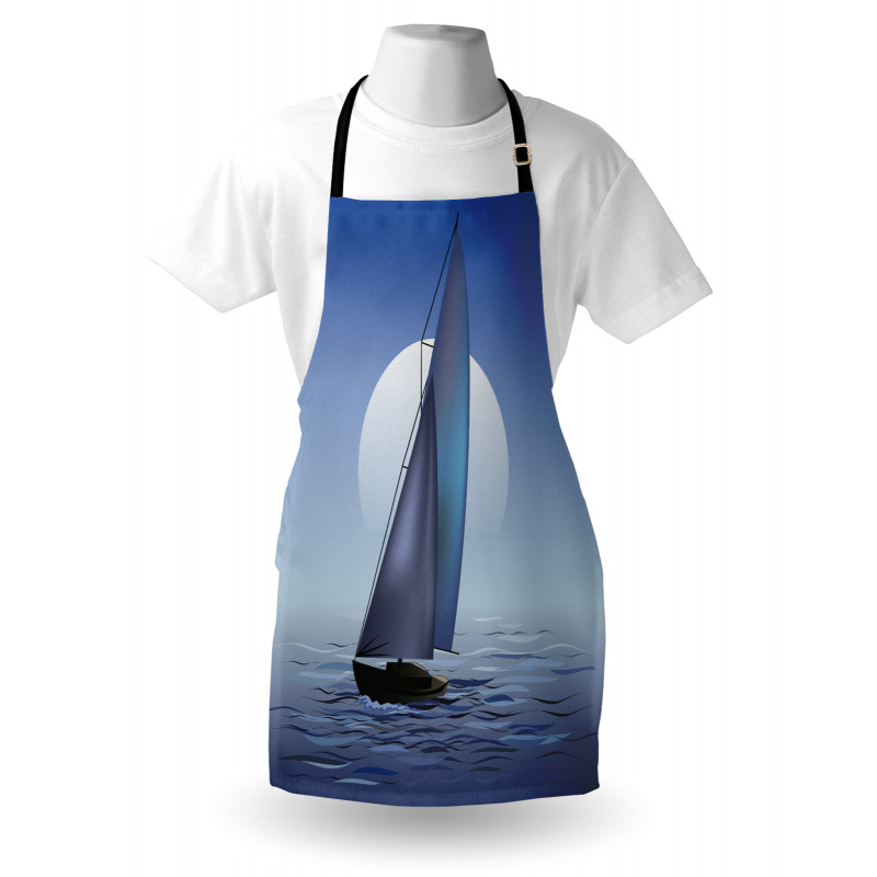 Sail Boat Wavy Serene Apron