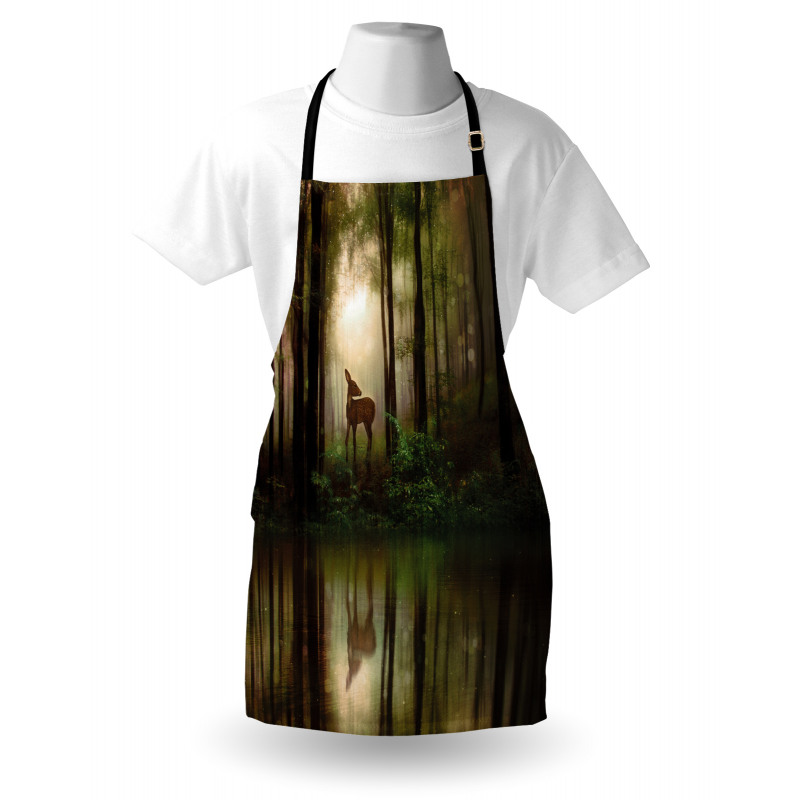 Baby Deer Foggy Lake Apron