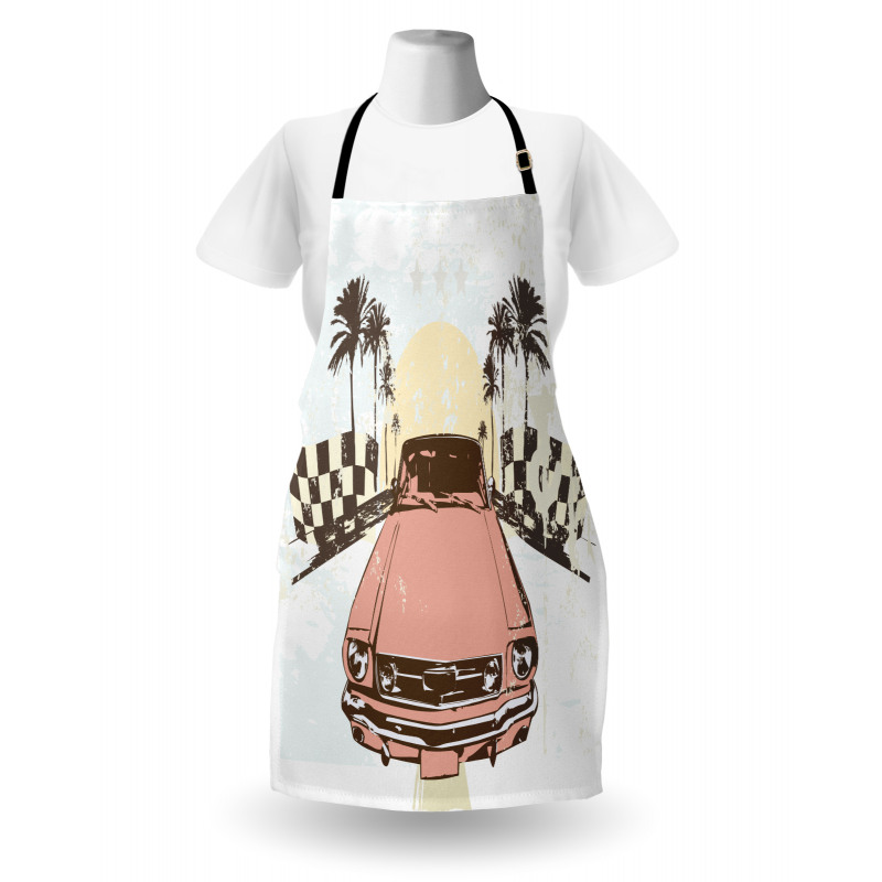 Retro Auto Sport Palms Apron