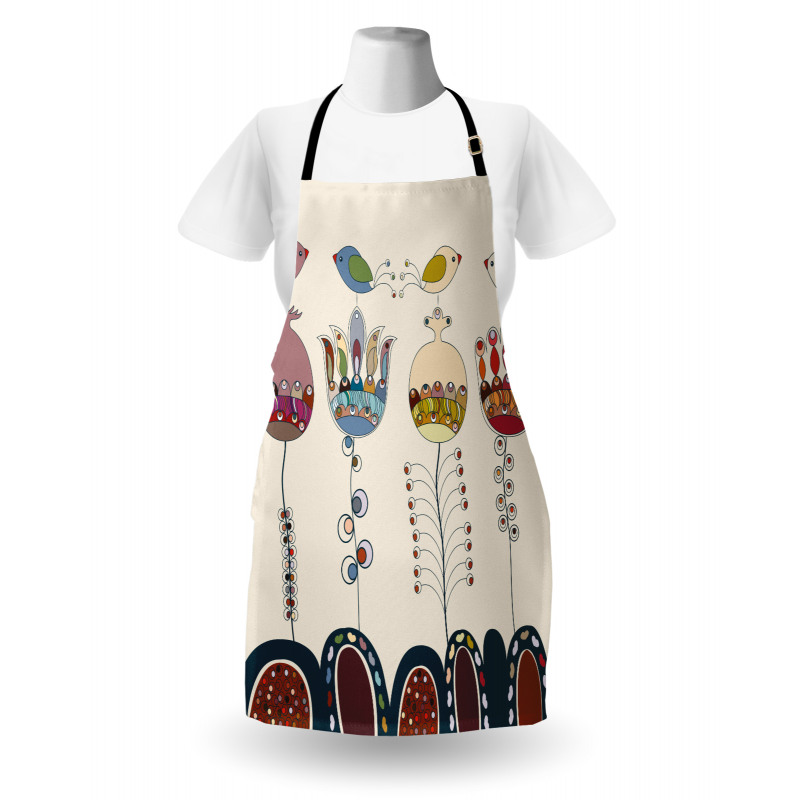 Birds Flowers Apron