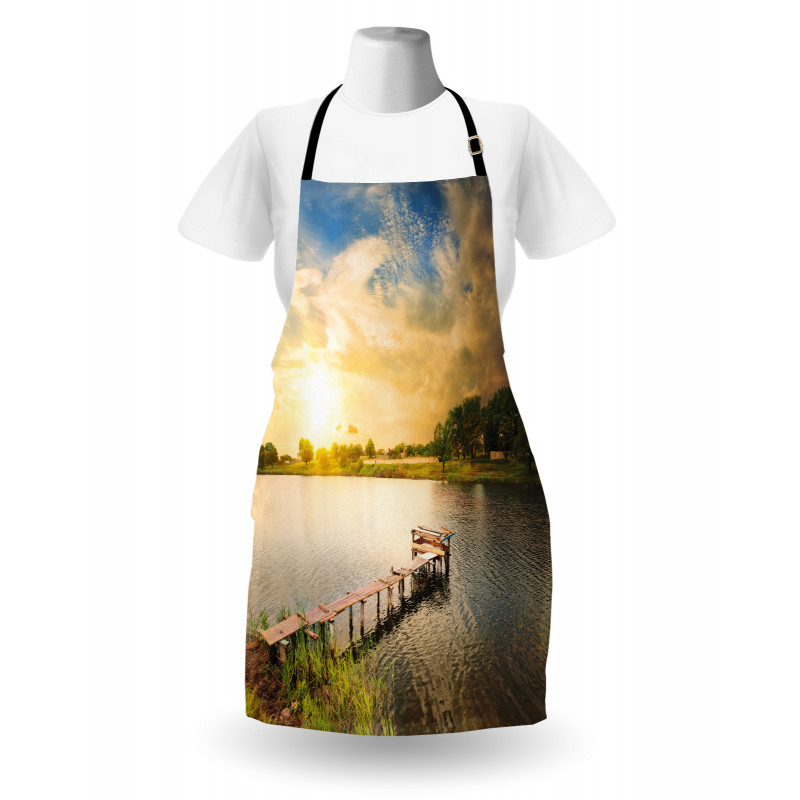 Wood Deck Lake Foliage Apron