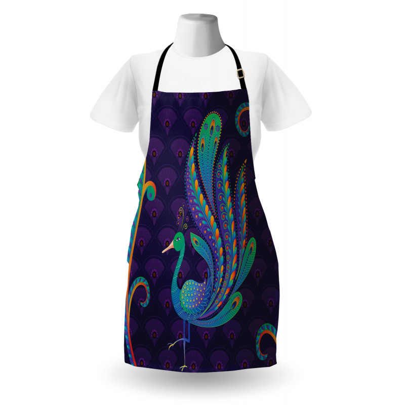 Oriental Bird Feather Apron