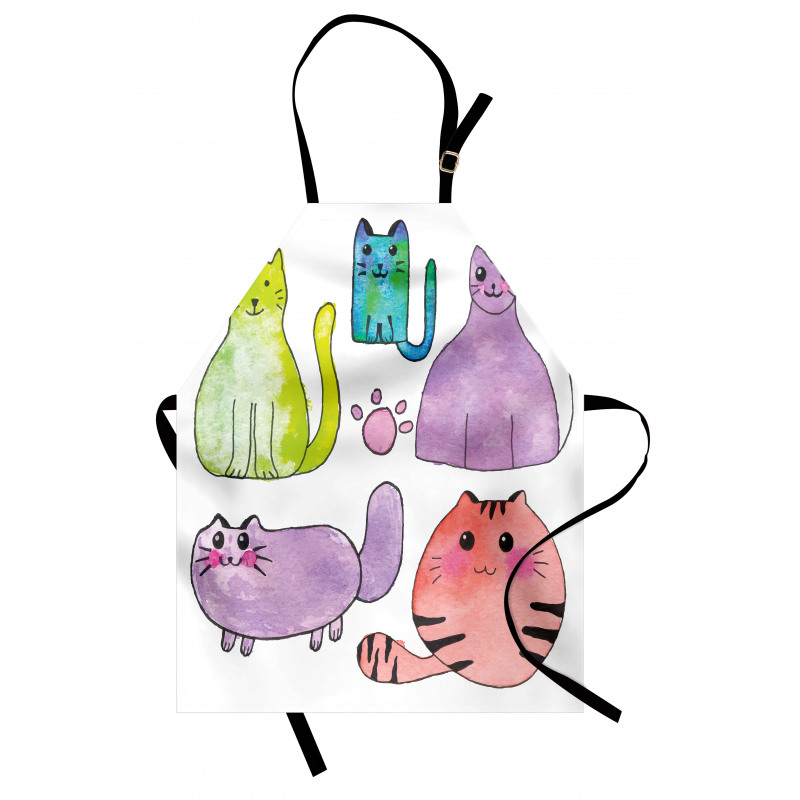 Cats in Watercolor Style Apron