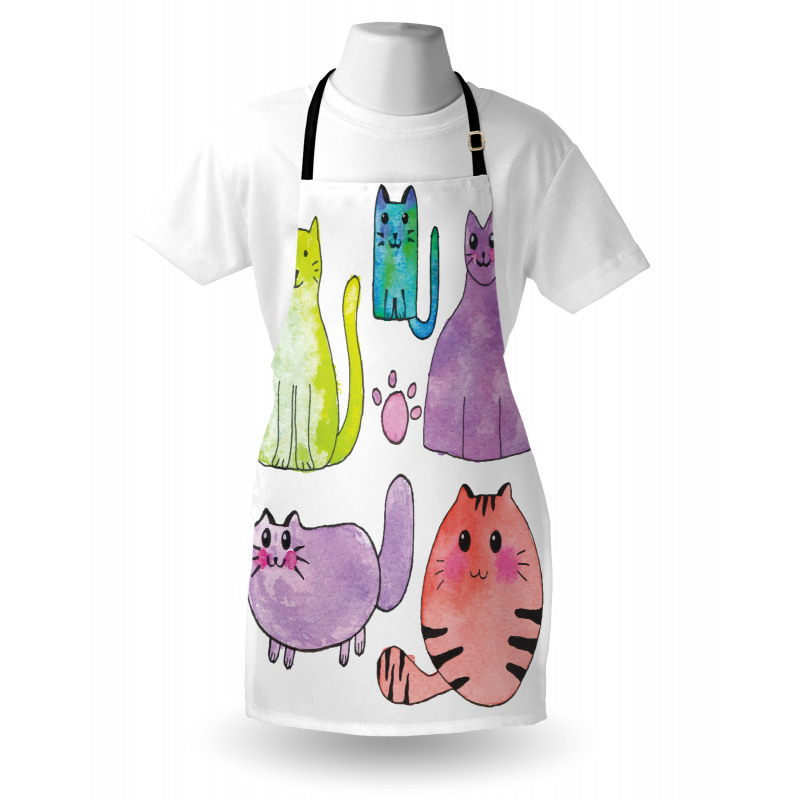 Cats in Watercolor Style Apron