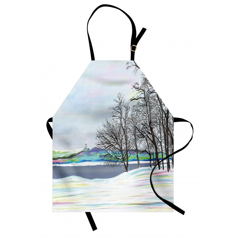 Rural Winter Forest Art Apron