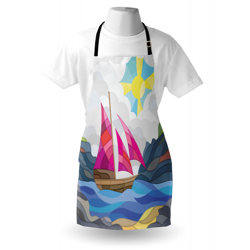 Sun Sail Boat Vitray Apron