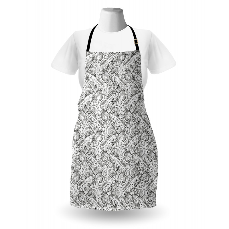 Paisley Sea Waves Floral Apron