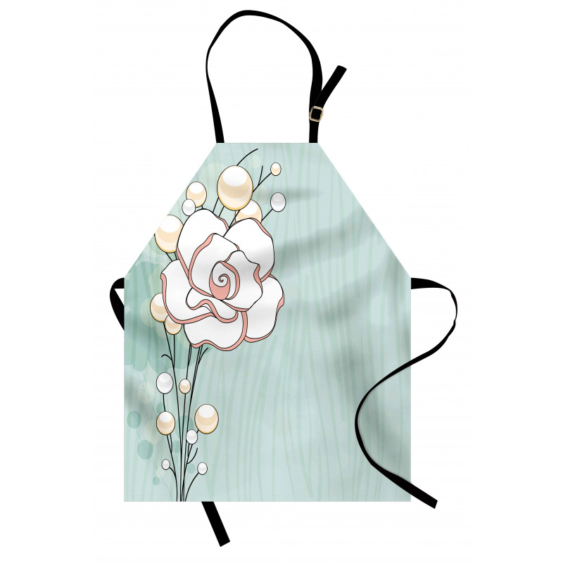 Romantic Rose Pearls Apron