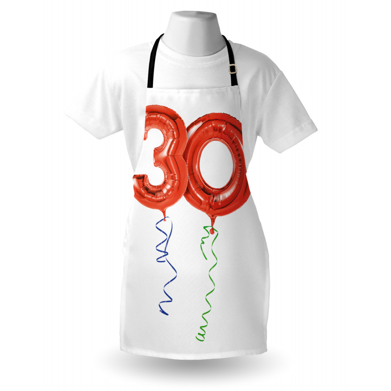 Red Balloons Ribbons Apron