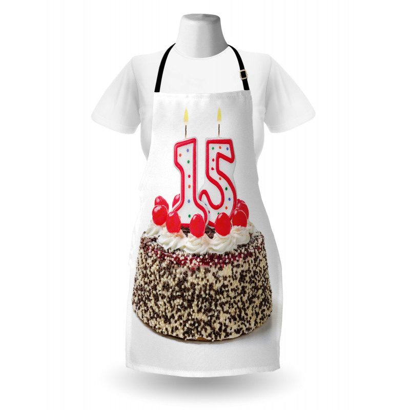 Cherry Cake Candles Apron