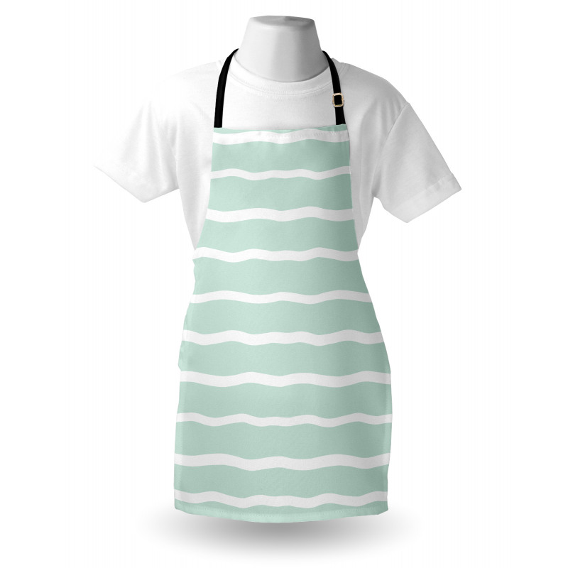 Wavy Lines White Striped Apron