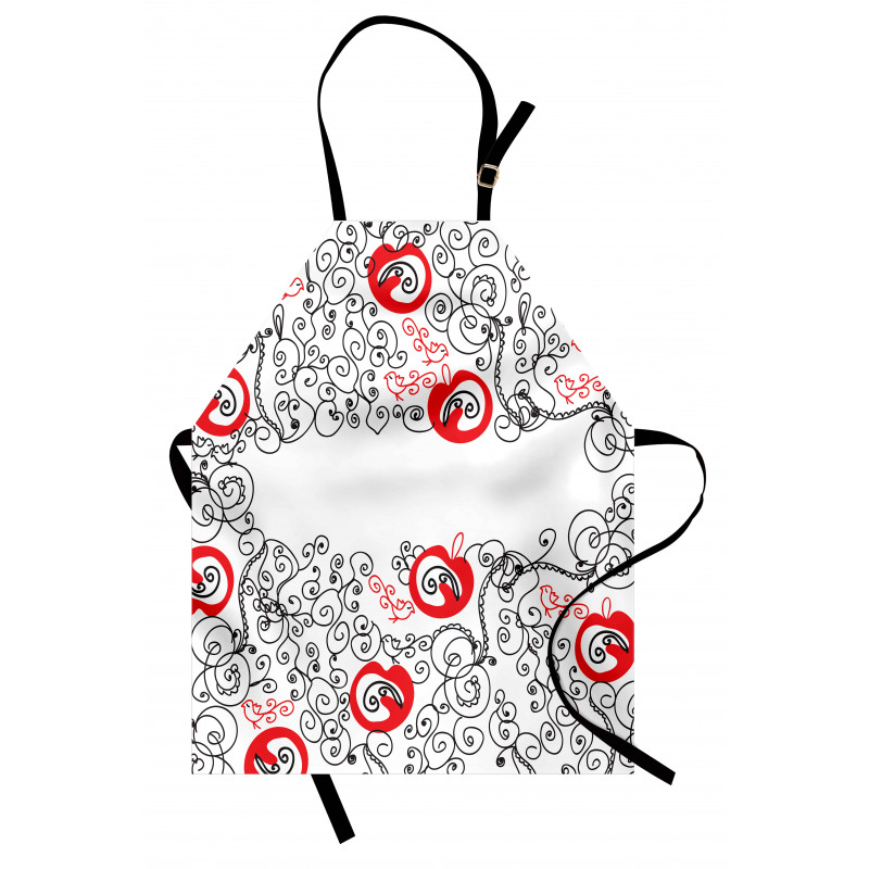 Sketchy Birds Swirls Apron