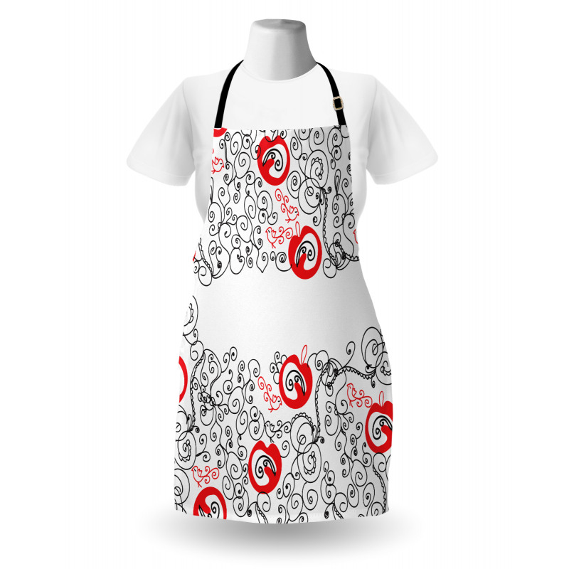 Sketchy Birds Swirls Apron