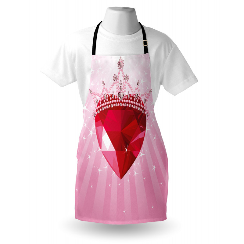 Red Heart Crown Girls Apron