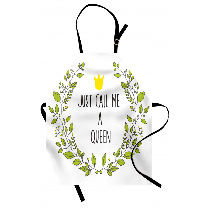 Green Wreath Words Crown Apron