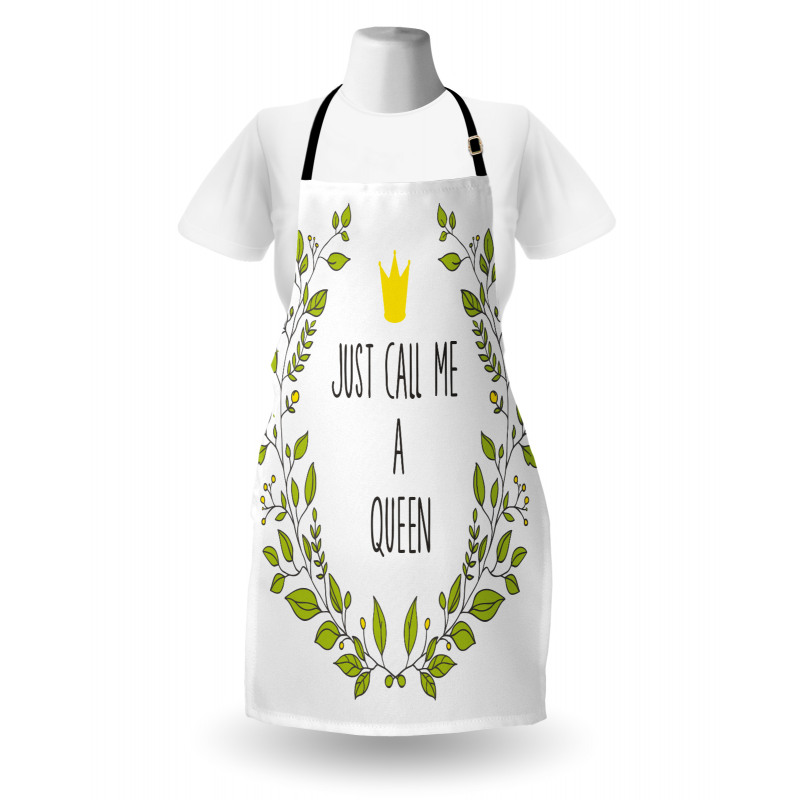 Green Wreath Words Crown Apron