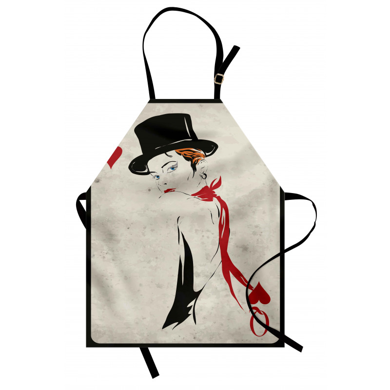 Retro Woman Card Ace Apron