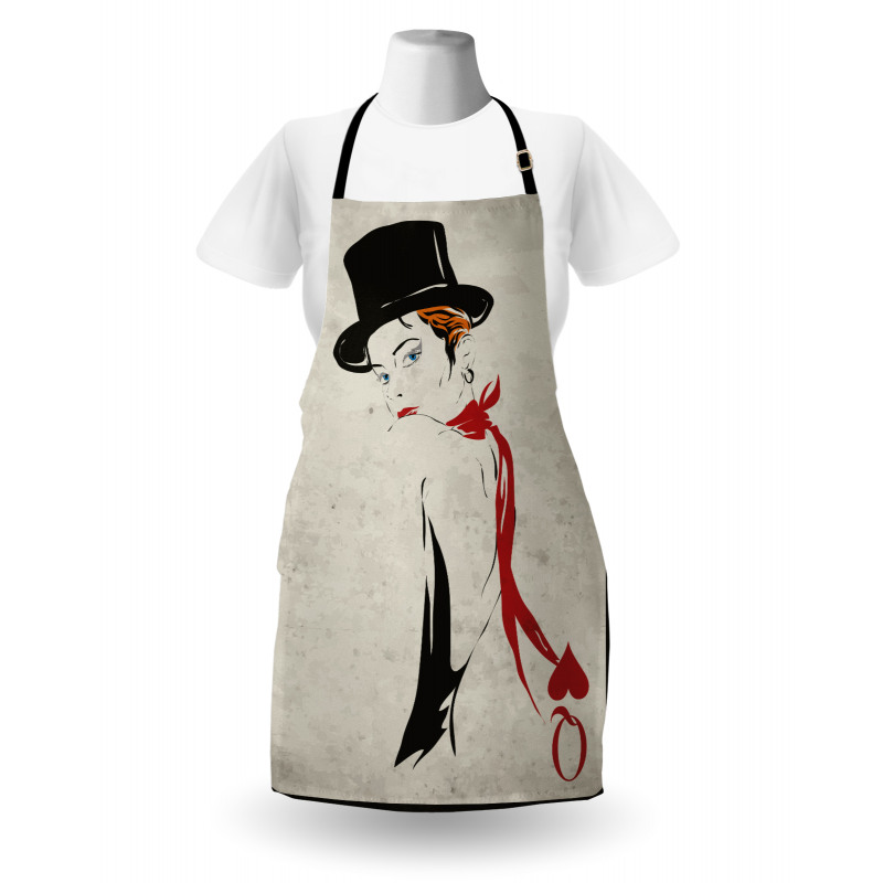 Retro Woman Card Ace Apron