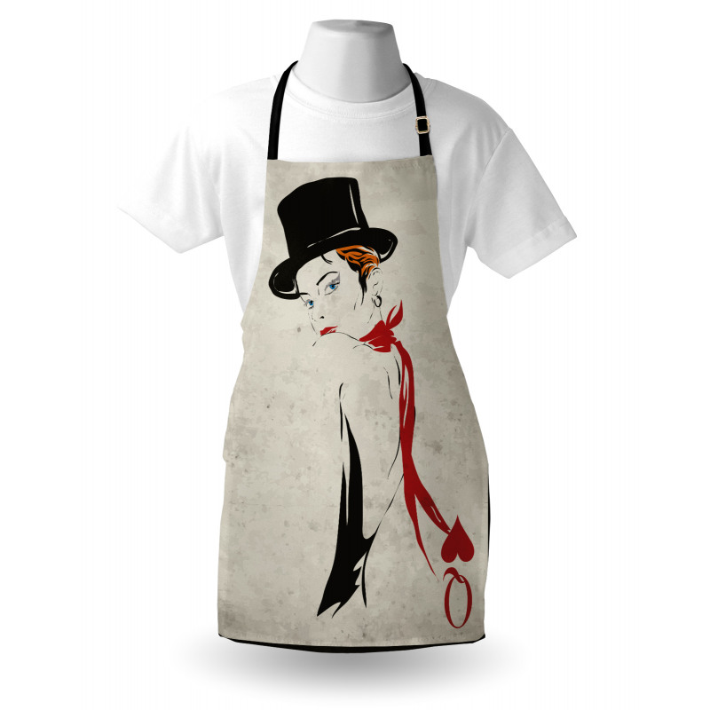 Retro Woman Card Ace Apron