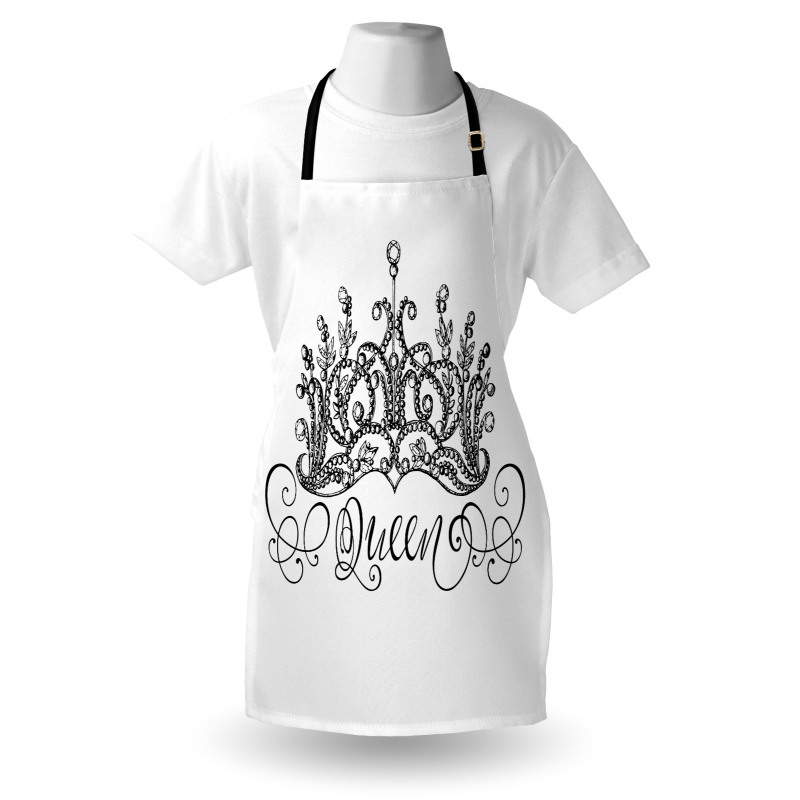 Crown Lettering Baroque Apron