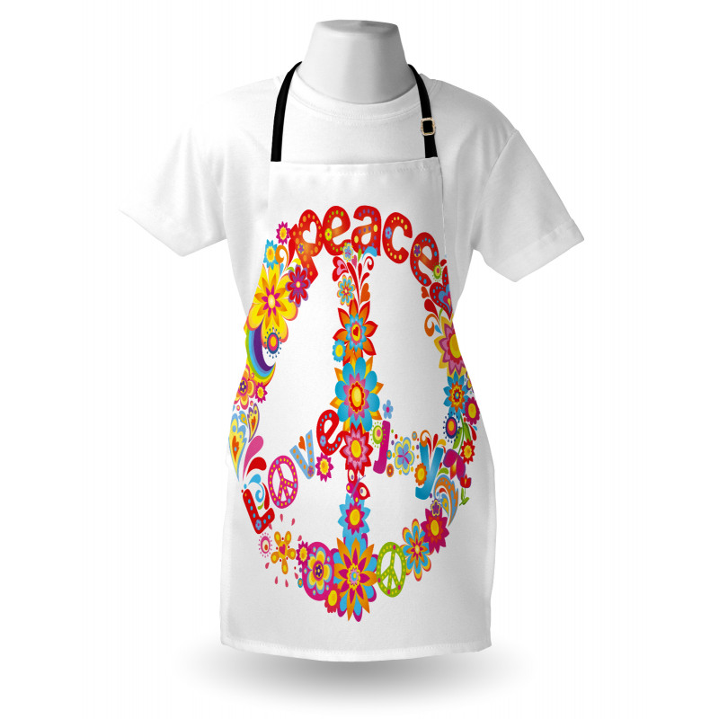 Peace Love Joy Flowers Apron