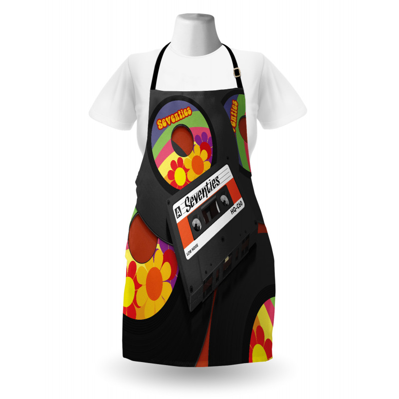 Cassette Vinyl 70s Apron