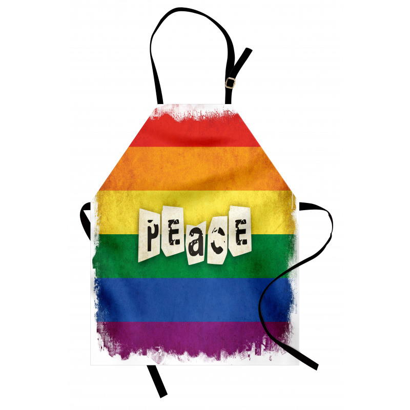 Grunge Flag Peace Word Apron