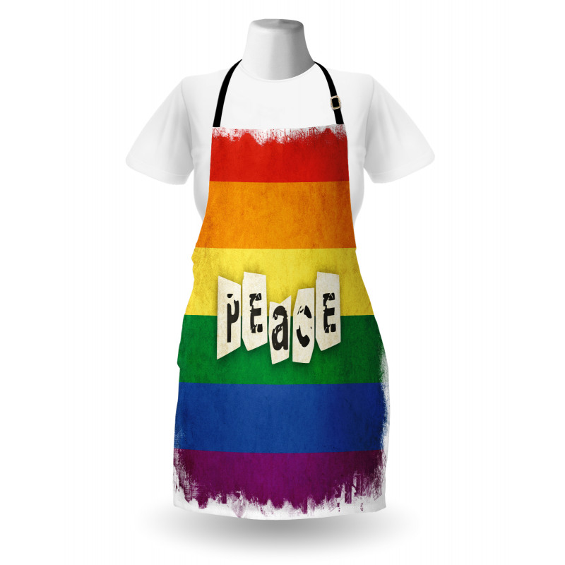 Grunge Flag Peace Word Apron