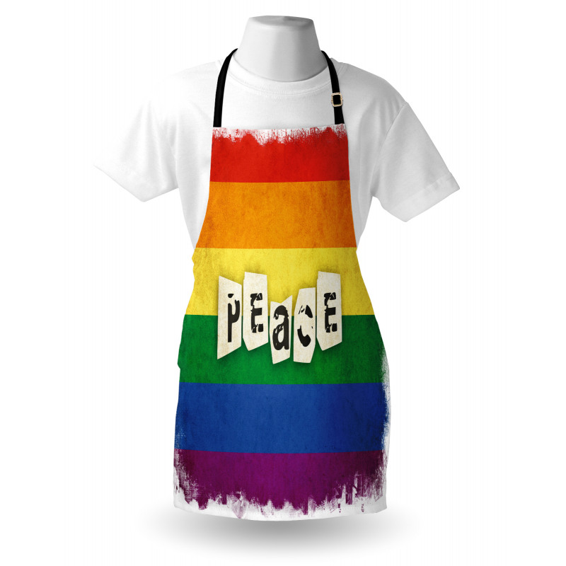 Grunge Flag Peace Word Apron