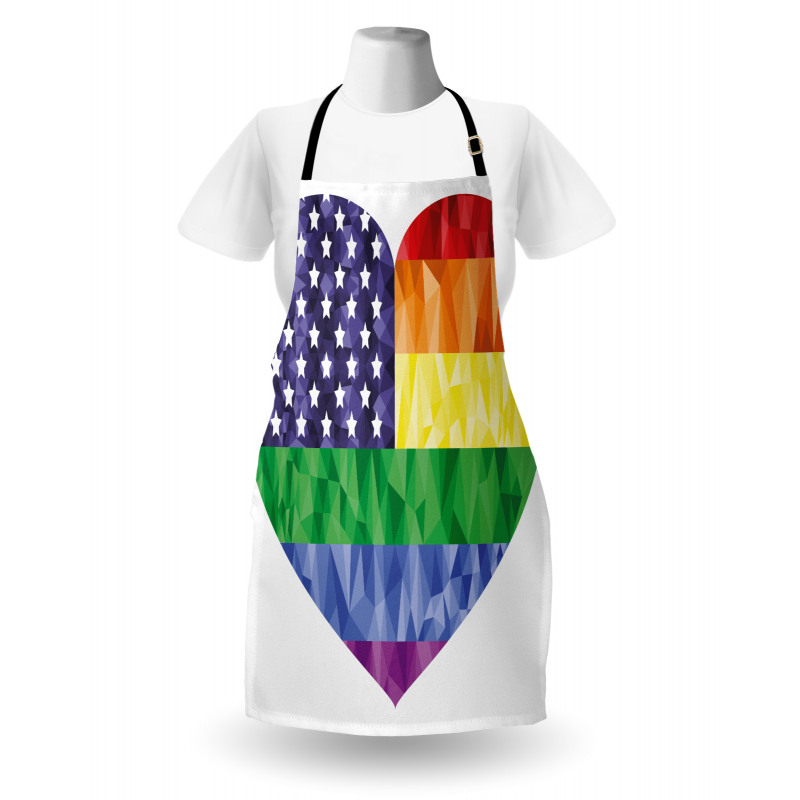 Heart Gay Flag Rainbow Art Apron
