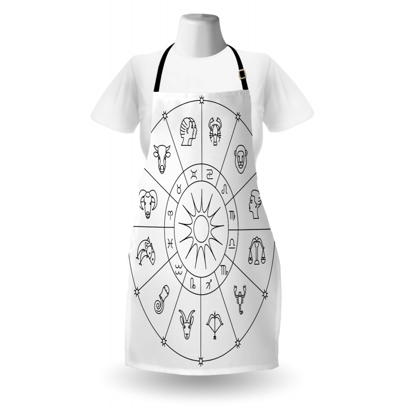 Sketchy Zodiac Circle Apron